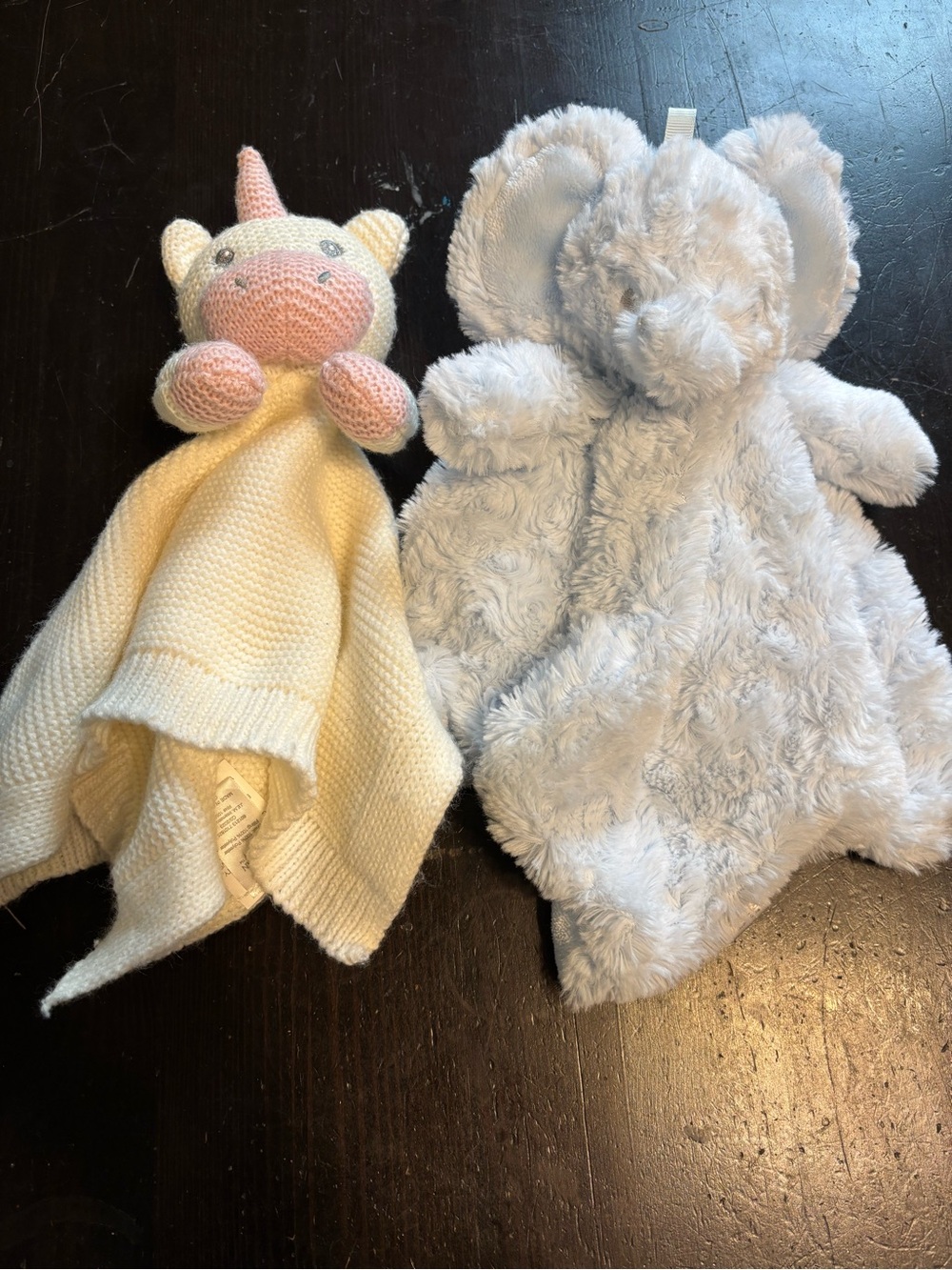 Infant plush and knit lovely/security blankets